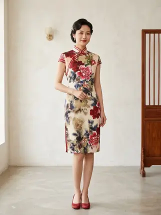 Vestido Qipao Floreado NUEVO Foto