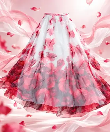 Falda con motivoas de rosas Foto