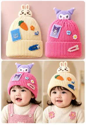 hermosos gorritos de lana hipoalergénica Foto