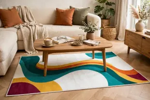 Bonita alfombra para dormitorio o sala Foto