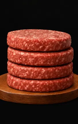 Hamburguesas congeladas orgánicas. Foto