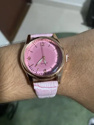 Reloj de cuarzo para mujer esfera rosa Foto