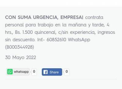 oportunidad de trabajo Foto